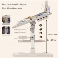 Bureau d'étude pliable compact en MDF et PU à angle réglable avec lampe pour utilisation en salon ou en tant que bureau d'ordinateur