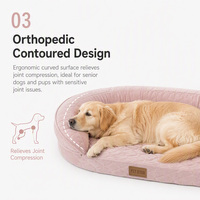 Lit pour chien en mousse à mémoire de forme orthopédique de luxe, amovible, à structure alvéolée, pour un sommeil profond et soutenu