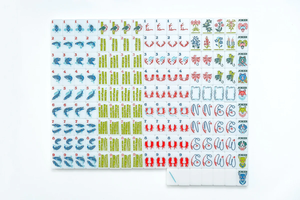 Portable 4-Player Plastic <b>Mahjong</b> <b>Set</b>, Classic Animal & Flower Design - Product Image 3