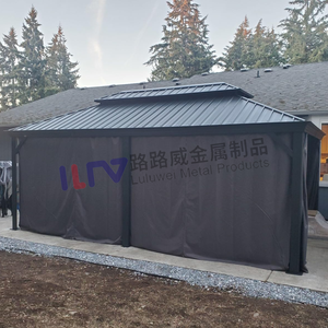 <span class=keywords><strong>Gazebo</strong></span> de jardin en aluminium pour balcon et cour, résistant à la pluie, avec toit en métal thermolaqué 3x3 - Product Image 6