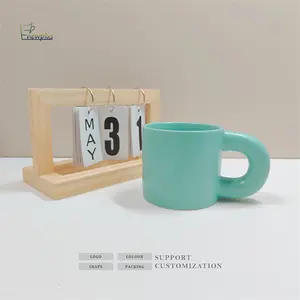 Ceramic Drinkware Cute Large Capacity Cup Pink Flower Shape Design Coffee Tea Mug
