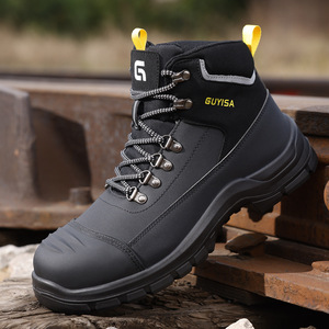 <span class=keywords><strong>Chaussures</strong></span> <span class=keywords><strong>de</strong></span> <span class=keywords><strong>sécurité</strong></span> pour hommes Guyisa, résistantes aux perforations, semelle en acier, respirantes, antistatiques, antidérapantes, tige en microfibre - Product Image 1