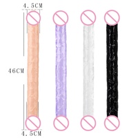Material TPE para mujer, consolador de pene Artificial de doble cabeza, largo, doble D, Juguetes sexuales para lesbianas, Gay, masturbadores vaginales anales grandes