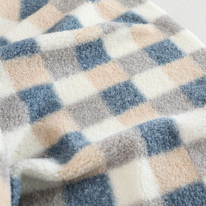 Pelo largo a cuadros Micro grueso piel falsa Sherpa tela Digital <span class=keywords><strong>Faux</strong></span> impreso abrigo impermeable para Niñas para juguetes de tapicería - Product Image 4