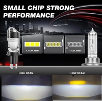 Nouvelle ampoule de phare LED Mini H4 50W 12V 6500K 6000 Lumens avec lentille de projecteur, faisceau Hi-Lo, ventilateur, Plug&Play, ajustement universel pour mise à niveau automobile
