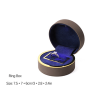 Haut de gamme exquis proposition tactile cuir semi-circulaire collier bague Bracelet LED projecteur boîte à bijoux logo personnalisé
