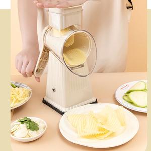 Gadgets de cuisine pratiques 5 en 1 tambour manuel trancheuse à légumes râpe à fromage <span class=keywords><strong>rotative</strong></span> à main hachoir à légumes multifonctionnel - Product Image 2