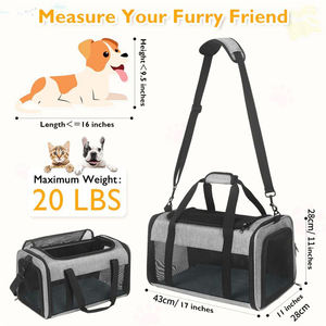 กระเป๋าใส่แมวสุนัขแมวแบบพกพาพับได้ได้รับการรับรองจากสายการบินกระเป๋าแมวแบบนุ่มสำหรับลูกสุนัขแมวได้รับการรับรองจากสายการบิน - Product Image 3