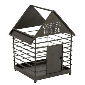 Estante de almacenamiento de cápsulas de café de Metal negro de nuevo diseño, soporte para cápsulas de café en forma de casa, organizador de cafetería - Product Image 3