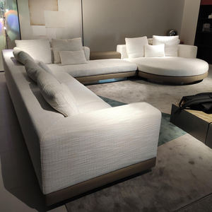 أريكة إيطالية فاخرة للفيلا، مقعد l جلد بوضعيات متعددة، طقم أرائك بوضعيات متعددة لغرفة المعيشة، تصميم عصري بطراز إيطالي - Product Image 1