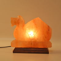 Lampe de sel de l'Himalaya sculptée à la main en forme d'animal, lumière de nuit en sel rose naturel, décoration de Noël Feng Shui pour la maison, cadeau