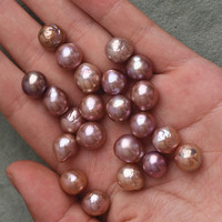 Edison — perles d'eau douce percées en vrac, fabrication de bijoux, trous 0.8mm, 10-12mm, en vrac