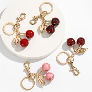 Creative 3D Cherry Keychain Fashion Pendant <b>Bag</b> Accessories High Quality Metal Cherry Keychain Wholesale - Product Image 3