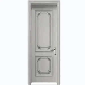 Puertas de madera de diseño americano con pintura de chapa, puertas de dormitorio interiores impermeables para casas, edificios, superficie terminada