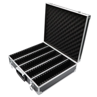 Boîte de rangement en aluminium avec serrure pour 100 supports de pièces de monnaie PCGS NGC, noire, étui à pièces de monnaie, étui grande capacité