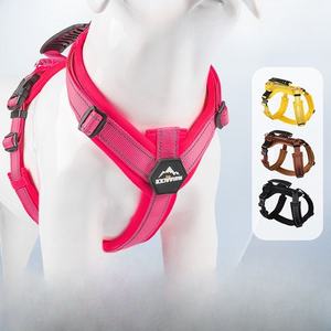 減圧ソフトシリコンハンドルドッグチェストストラップ反射性快適通気性エラスタンエアメッシュY字型ドッグハーネス - Product Image 1
