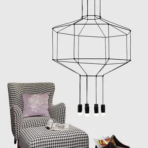 Lampada a sospensione per scala lampada a filo geometrica minimalista scandinava postmoderna e minimalista soggiorno sala da pranzo illuminazione