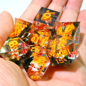 Jeu de dés polyédriques du MDN de la forêt lunatique-Ensemble en résine avec écureuil et champignons pour jeux de rôle donjons et dragons-Écureuil - Product Image 5