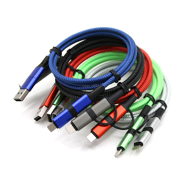 Super Fast Charging Cable with Combo Connectors USB and Type C Input, Type C and IOS Output