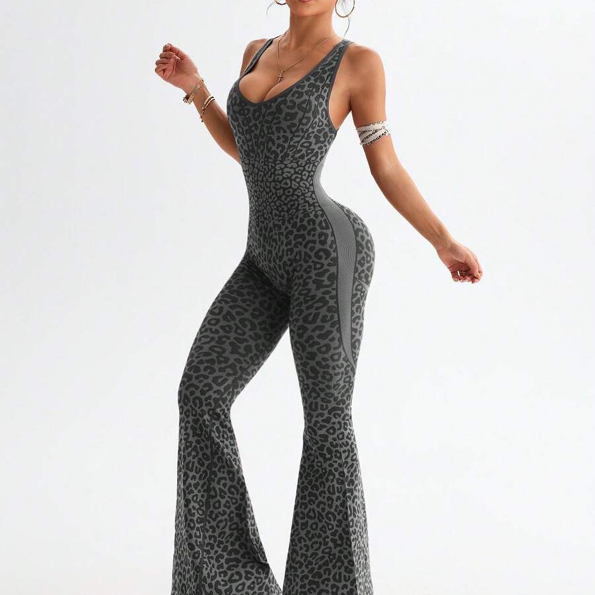 OEM/ODM Custom Casual Breathable Women's Summer Workout Romper Jumpsuit Ribbed Square Neck One Piece Seamless Tank Top Yoga