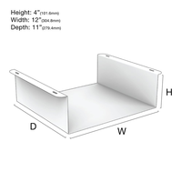 Sous le support 242-12W X 4H X 11D sous le support d'ordinateur de bureau adapté aux ordinateurs SFF à petit facteur de forme de HP, Dell et Lenovo