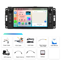 Podofo 2 Din 4 + 64GB 7 ''Android Car Radio Wireless Carplay y Android Auto GPS WiFi BT FM RDS para Chevrolet/Chrysler/Jeep/Dodge
