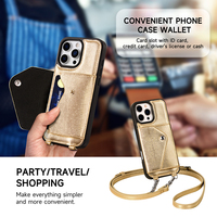 Étui portefeuille de luxe en cuir véritable motif lézard doré avec sangle amovible pour iPhone 16 17 18 Pro Max – Vente en gros