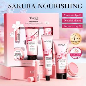 Ventes chaudes, marque privée BIOAOUA, ensemble nourrissant d'hiver à la fleur de cerisier, ensemble luxueux hydratant pour tous types de peaux - Product Image 4