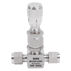 Valvola a Spillo Manuale in Acciaio Inox 316 da 4/6/8/12mm 1/16\" 1/8\" 1/4\" 3/8\" per Regolazione Micro Flusso e Controllo Gas - Product Image 2