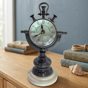 Decorative Art Deco Metal Silent Quartz Analog Needle Display <b>Desk</b> and Table <b>Clock</b> for Home and Office Decor - Product Image 2