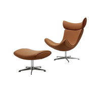 Meubles de luxe en cuir chaise longue de loisirs avec pouf populaire Offre Spéciale salon en acier moderne meubles nordiques 1 ensemble
