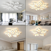 Plafonnier LED à montage en surface à haut lumen avec télécommande, en acrylique, design moderne et luxueux pour salon