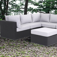 Ensembles de conversation en osier modernes chaise de canapé en rotin table basse pour repas en plein air jardin patio hôtels meubles de salon