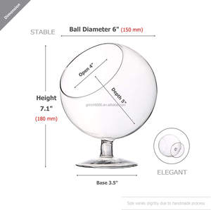 Slant Bowl <span class=keywords><strong>Terrarium</strong></span> Pflanzer <span class=keywords><strong>Terrarium</strong></span> Ball mit Ständer Klarglas Blumenvase DIY Sukkulenten Home Office Dekor Slant Cut <span class=keywords><strong>Orb</strong></span> - Product Image 3