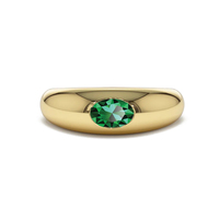 Bague en argent sterling 925 plaqué or 18 carats avec pierre verte CBX taille ovale et zircon cubique pour femme