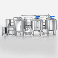 Système complet de brasserie 3 cuves 500L avec chaudière de mouture et de décantation pour démarrage de brasserie artisanale