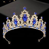 Vintage Smaragd Mehrfarbige Strass-Legierung Krone mit Goldblatt-Design Moderne Prinzessinnen-Tiara für Damen Hochzeit Geburtstag Party Haarschmuck