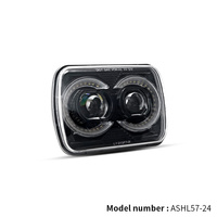 Phare LED Owl Style 5x7 7x6 avec DRL et clignotant, projecteur annulaire en C 6000K pour camion, SUV, 4x4