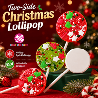 Groothandel op maat gemaakte Kerst Flip Pops lollytabletten snoep groene appel aardbei smaak harde snoepjes voor kinderen feestdag cadeau