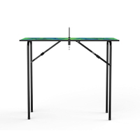 Petite table de tennis pliable avec filet, tables de tennis d'intérieur en MDF préassemblées et multi-usages avec filet pour enfants