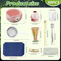 Kit de cérémonie du thé japonais traditionnel Ensemble de fouets à matcha de 5 pièces avec porte-tamis en céramique pour experts débutants