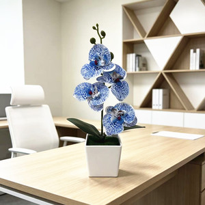 Plante artificielle Paulon Phalaenopsis Orchidée, 30 cm de haut, pot carré, décoration intérieure, maison, bureau, table, verdure - Product Image 4