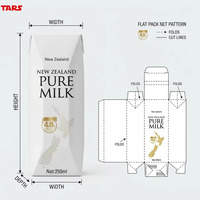 Boîte en carton Prisma 250 ml avec couvercle à pignon pour liquides (lait, jus, boissons) – Emballage personnalisé OEM en gros