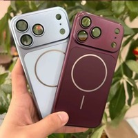 Coque de téléphone magnétique antichoc de luxe en PC rigide avec pare-chocs pour iPhone 18 17 16 15 14 13 Pro Max, avec fenêtre arrière