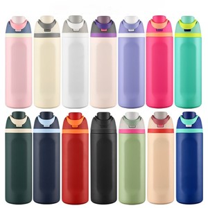 Custom Logo Promotion Water Bottle Eco-Friendly Stainless Steel Fruit Cup Outdoor Large Capacity Sports with Double Drink