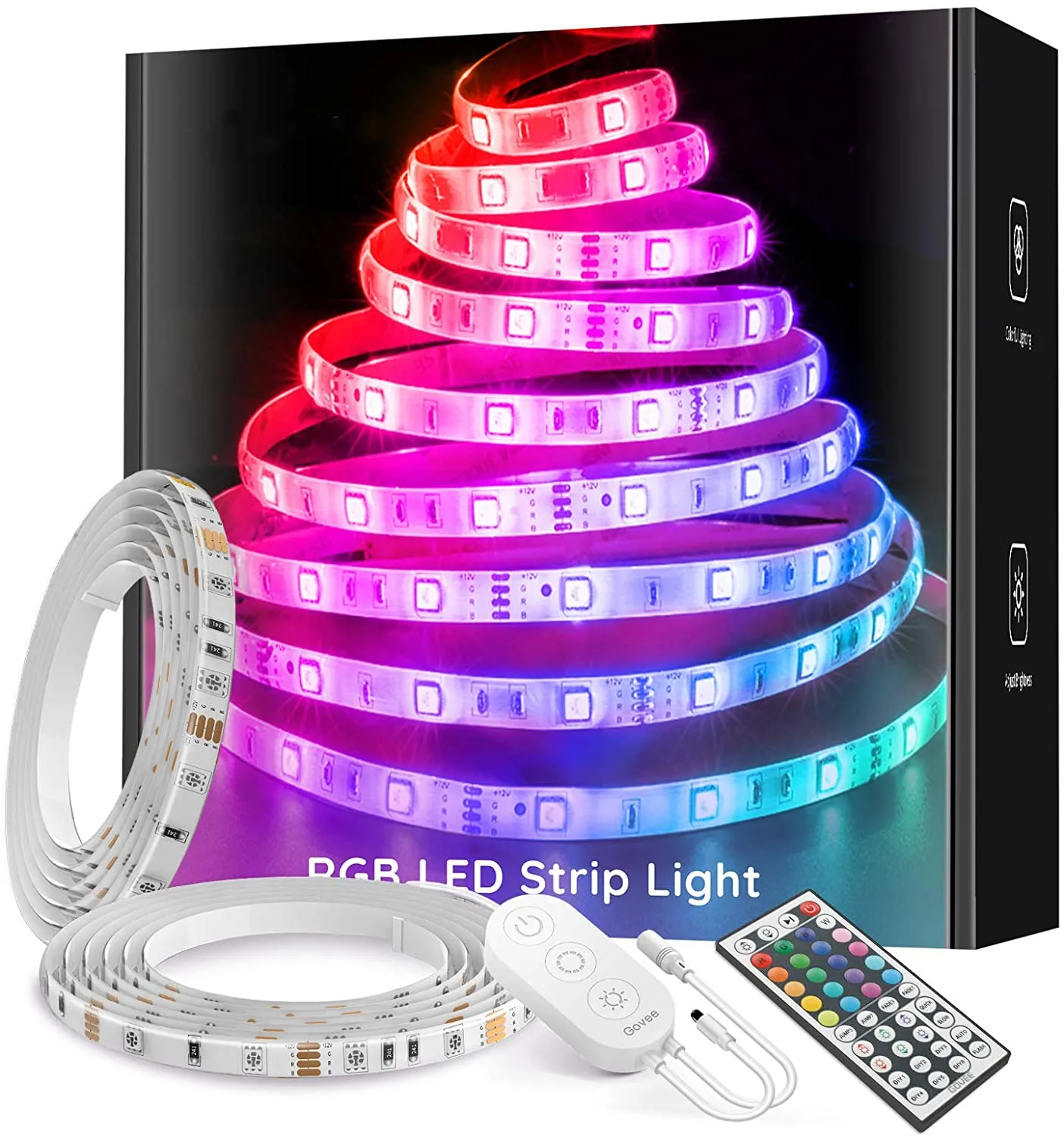 आरजीबी एलईडी पट्टी रिमोट उज्ज्वल बहुरंगा स्ट्रिंग रोशनी के साथ निविड़ अंधकार रंग बदलते इनडोर रसोई यार्ड के लिए क्रिसमस प्रकाश का नेतृत्व किया
