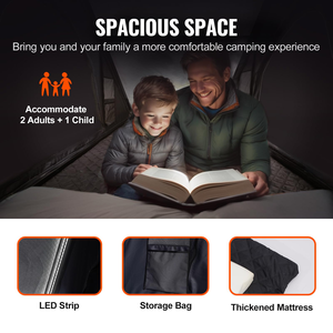<span class=keywords><strong>Tente</strong></span> de toit <span class=keywords><strong>gonflable</strong></span> <span class=keywords><strong>pour</strong></span> voiture, SUV, camion, Jeep, fourgonnette, camping, une chambre, quatre saisons, double couche, automatique, imperméable, 1-2 personnes - Product Image 4