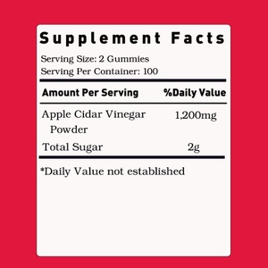 OEM/ODM Hot Sales Apple Cidar <b>Vinegar</b> Gummies for Adults Not for Teenagers Children Herbal Supplements Product - Product Image 2