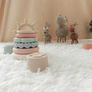 JET NEW Jouets Montessori en silicone, colonne d'empilage en tissu, jouets éducatifs, motricité fine, <span class=keywords><strong>apprentissage</strong></span> sensoriel, enfants de 4 à 6 ans - Product Image 2