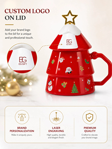 New Creative Christmas Gift for Kids Christmas Ceramic Christmas Mug With Star Spoon - Product Image 5